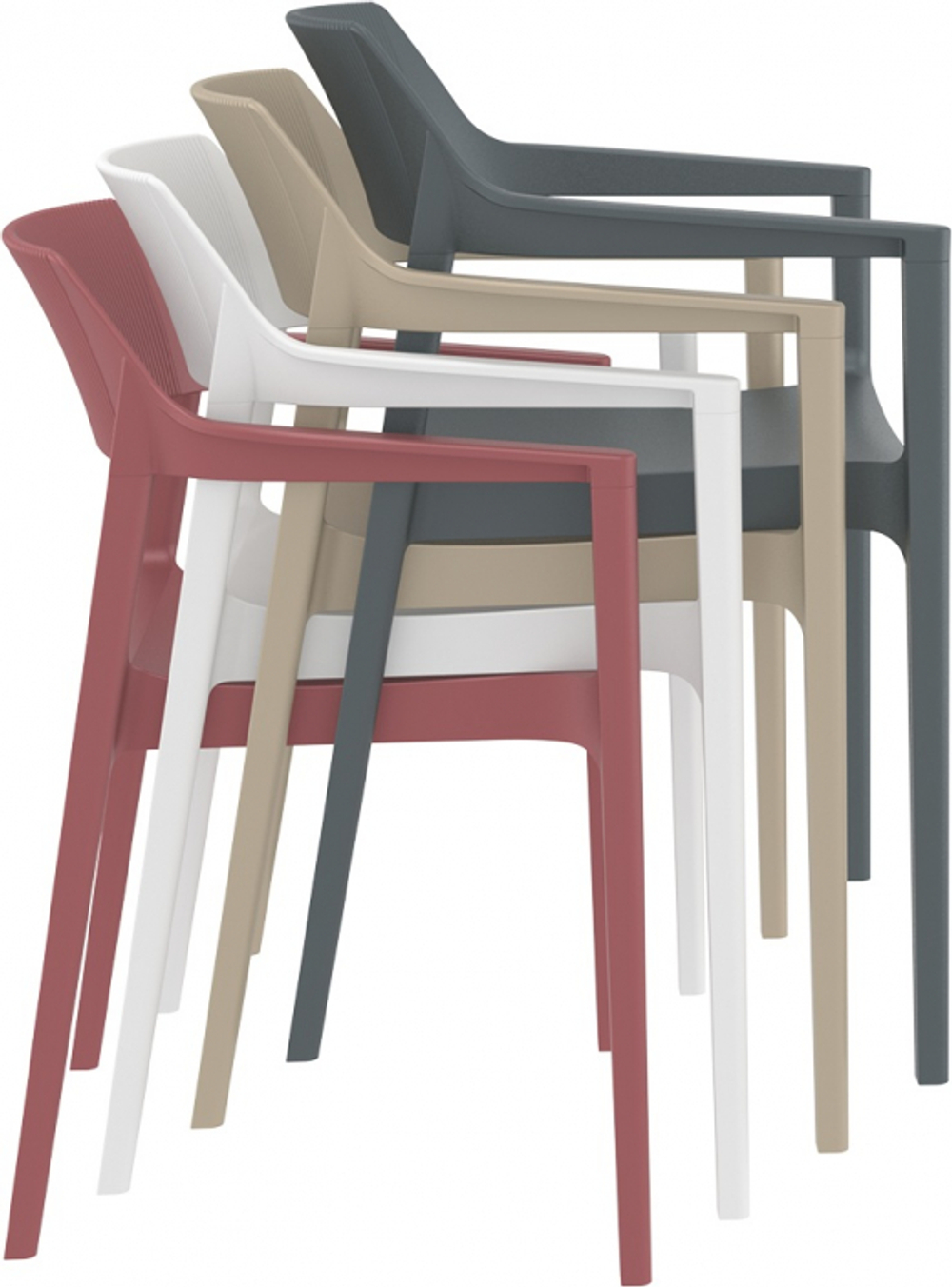 Кресло пластиковое Siesta Contract Tulum, черный, бежевый