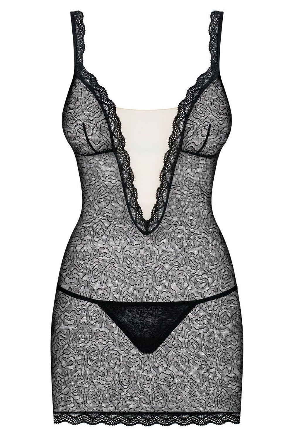 Соблазнительная сорочка из двух видов материала