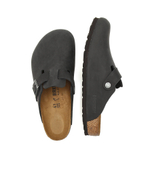 Шлепанцы кожаные boston Birkenstock - графитовый(59461)