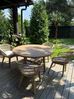 Стол деревянный обеденный Tagliamento Rimini Ø150, натуральный