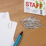 Скрепки большие 50 мм, STAFF "EVERYDAY", никелированные, 50 шт., в картонной коробке, 226759