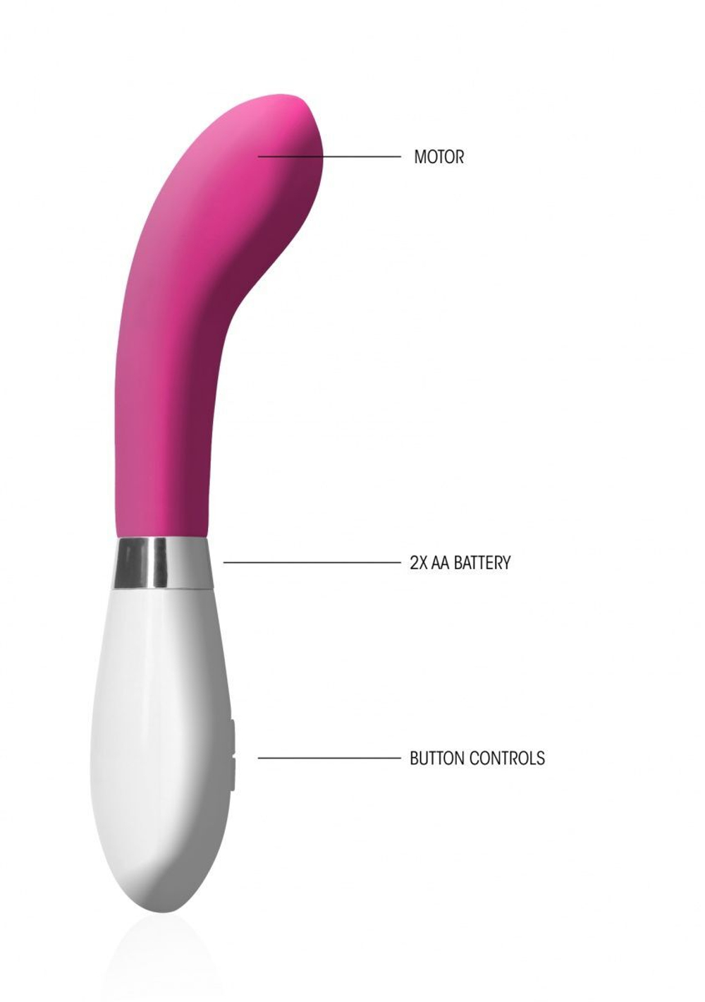 Розовый вибратор для точки G или простаты Apollo - 20 см. (Цвет: розовый)