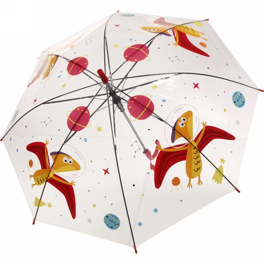 Зонт детский полуавтомат «Динозаврики», 8 спиц, d-85см, длина в слож. виде 66см