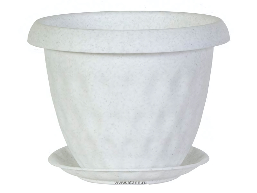 Горшок "Розетта" 0,9л с поддоном мрамор