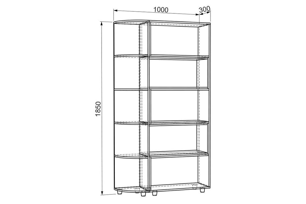 Полка «Стеллаж 2» (дуб млечный)