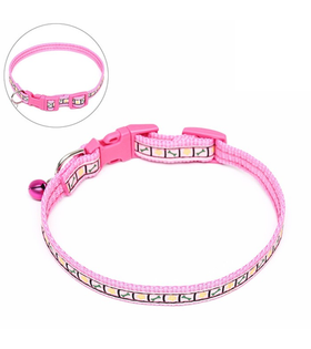 Ошейник "Сердечки" 37х1,5 см,ОШ 24-41, розовый, Арт.7149030