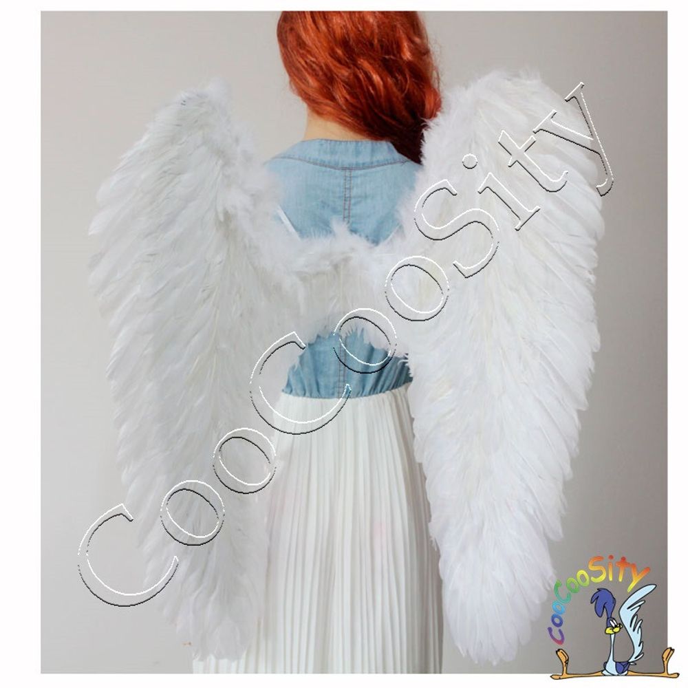 крылья Падший Ангел белые  80х80 см, перо