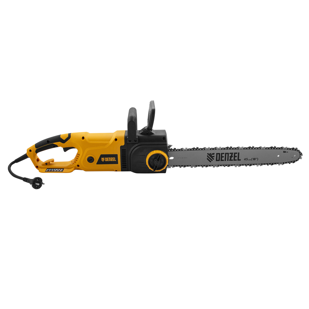 Пила цепная электрическая EDS-2200, 2.2 кВт,продольная, шина 45 см, шаг 3/8, паз 1.3 мм, 62 звена Denzel