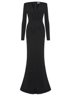 Платье макси со сборкой "Manila", черный