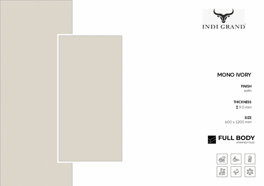 Керамогранит Full Body Mono Ivory 60х120