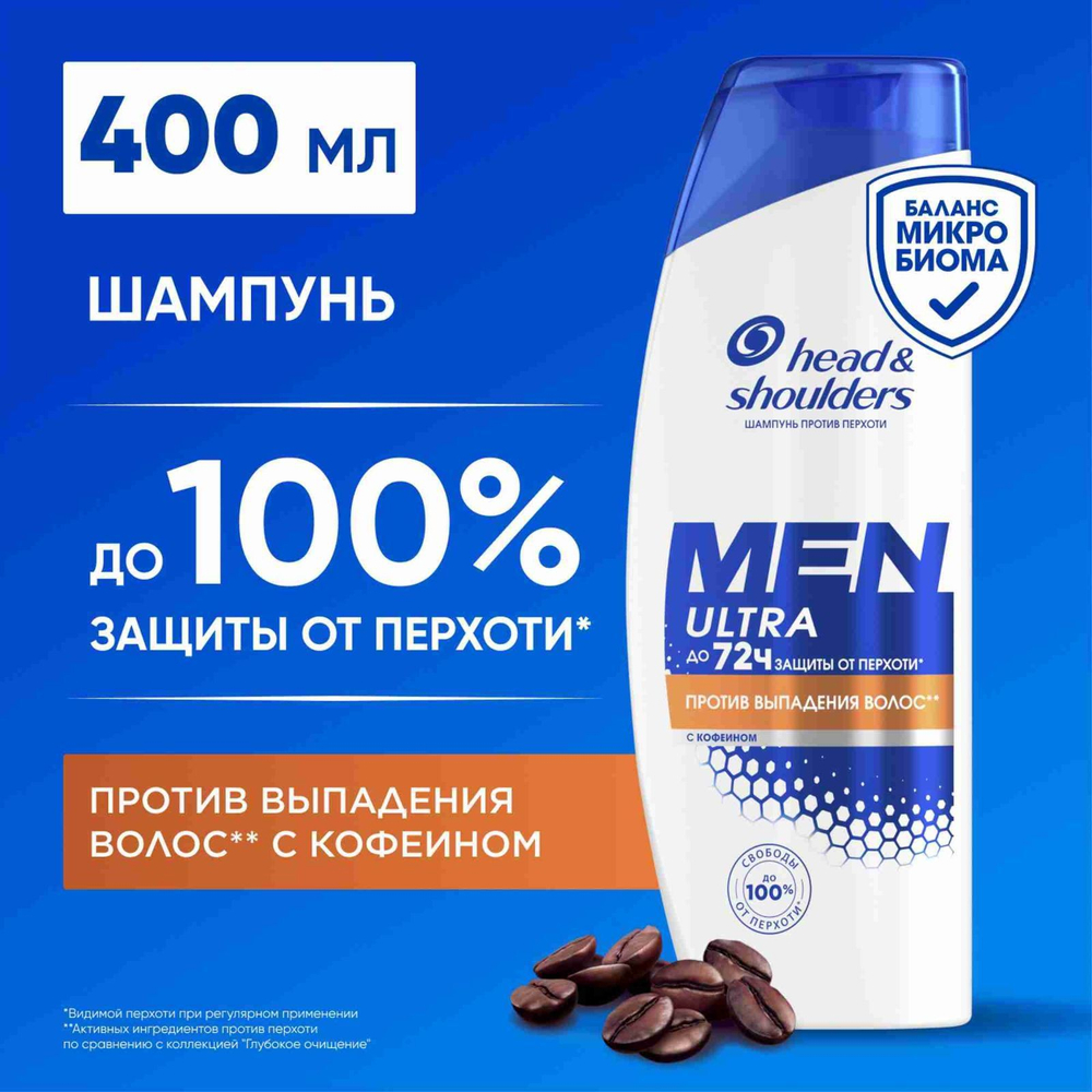 HEAD & SHOULDERS 400мл. Шампунь "Против выпадения волос для мужчин"