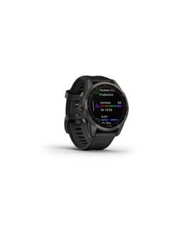 Garmin Fenix 7S Sapphire Solar титановый угольно-серый DLC с силиконовым ремешком (010-02539-25)