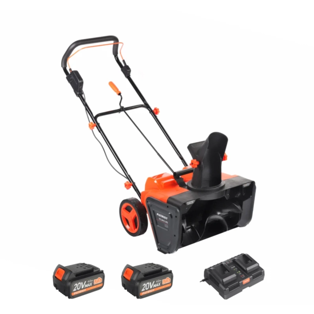 PATRIOT PE 2842 UES 20V 20В аккумуляторный снегоуборщик (2 x 4 Ач, ЗУ) ковш 50 см, выброс 7 м 426302330