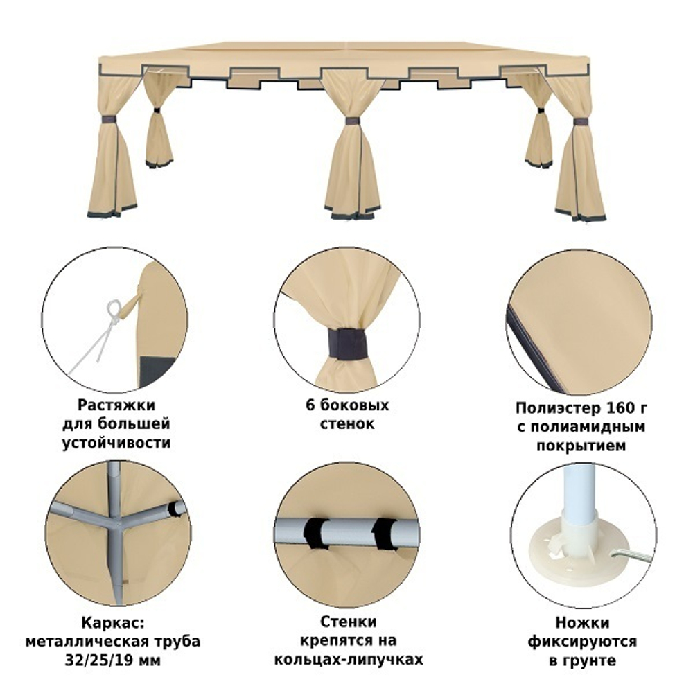 Шатер садовый Green Glade 3x6 м