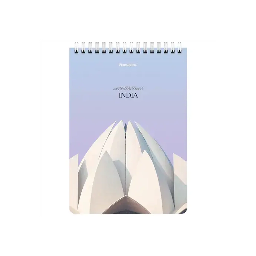 Блокнот А-5 греб. 80л. BRAUBERG, "Архитектура", клетка лак , жесткая подложка 114382