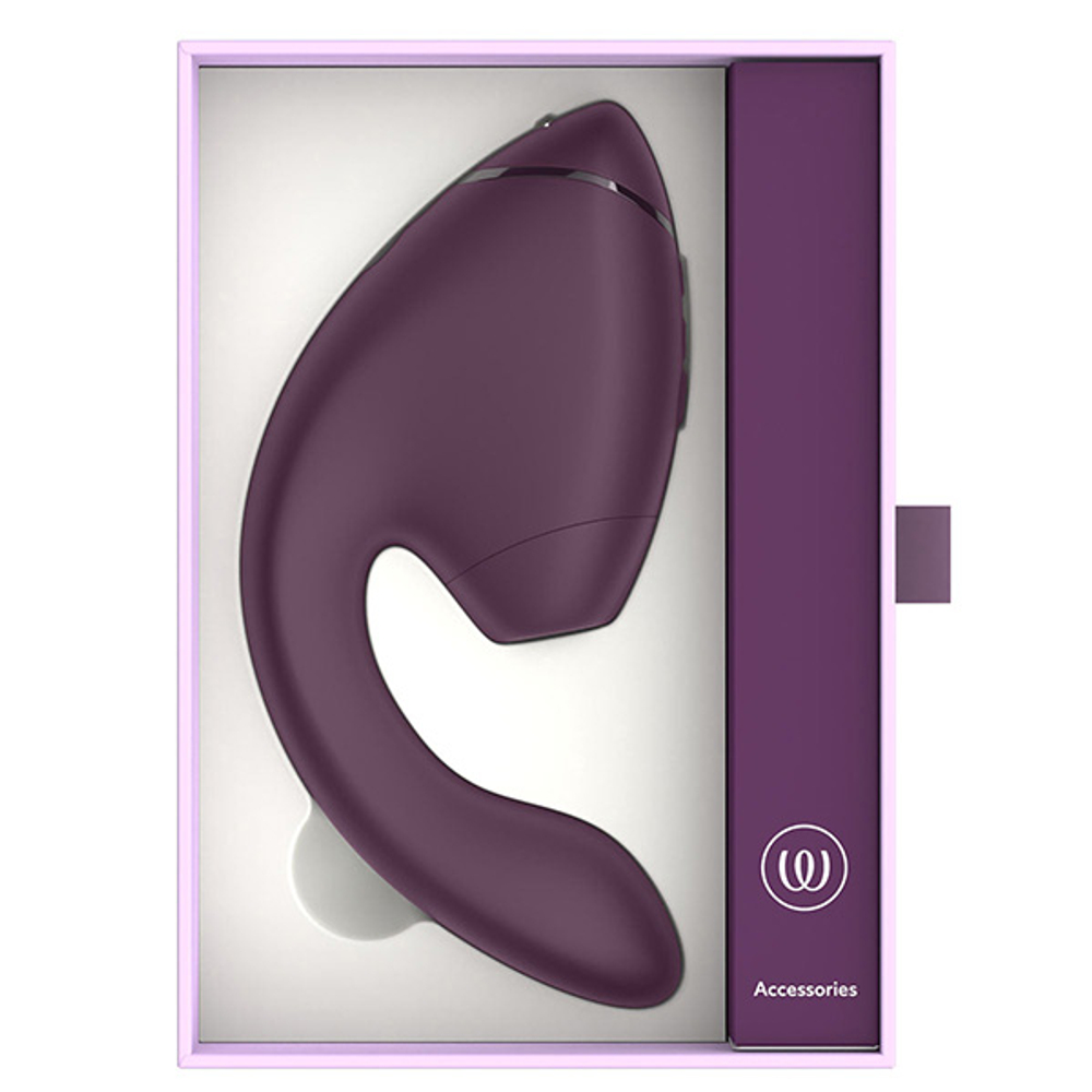 Фиолетовый вибратор 19,5см с вакуумным стимулятором Womanizer Next Duo Dark Purple WZ142SGD