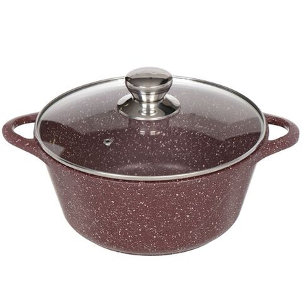 Кастрюля алюминий, антиприг, 3 л, с крыш, Горница, к2433аш, корич