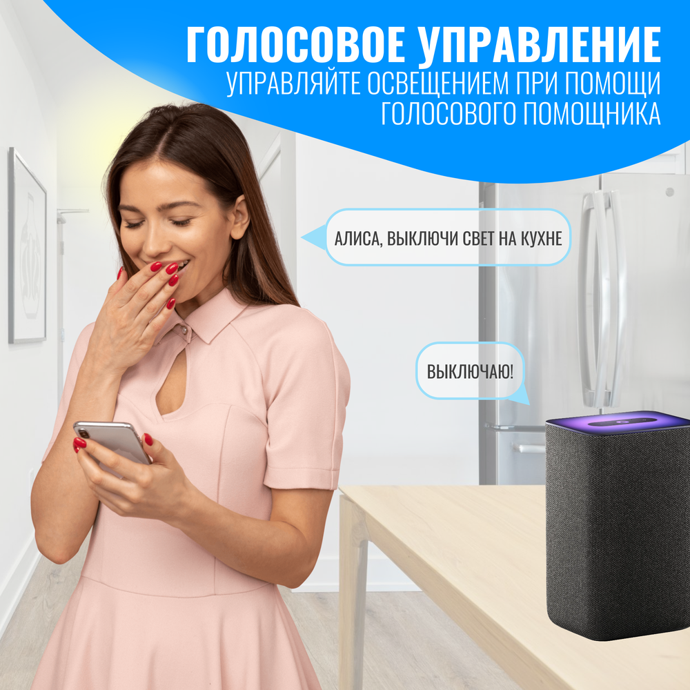 Умный клавишный WiFi выключатель Smart Aura с нулём/без нуля, работает с  Алисой – купить за 1 590 ₽