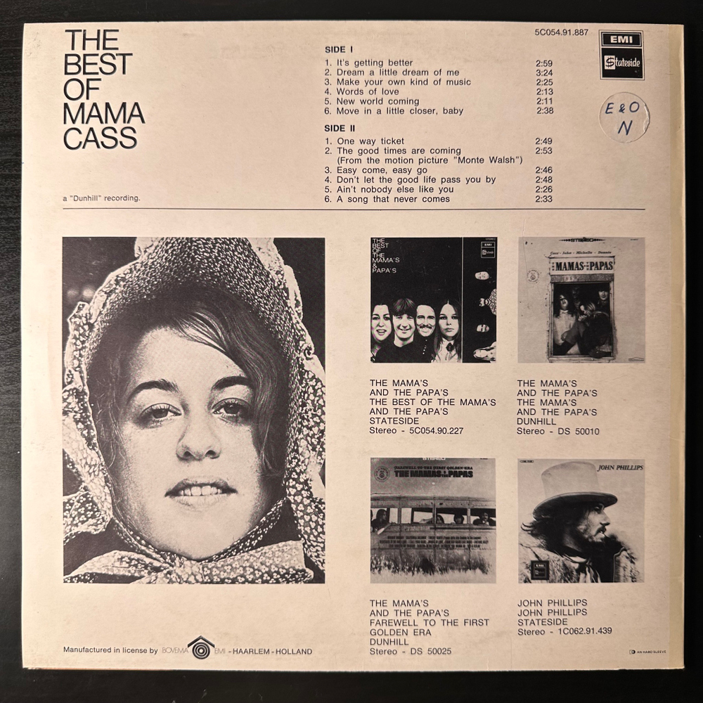 Mama Cass ‎– The Best Of Mama Cass (Голландия 1973г.)