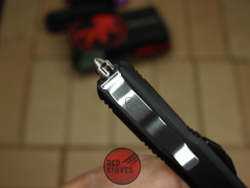 Нож Microtech UTX-85 T/E - черная рукоять, танто клинок, сатин + запчасти RK-390