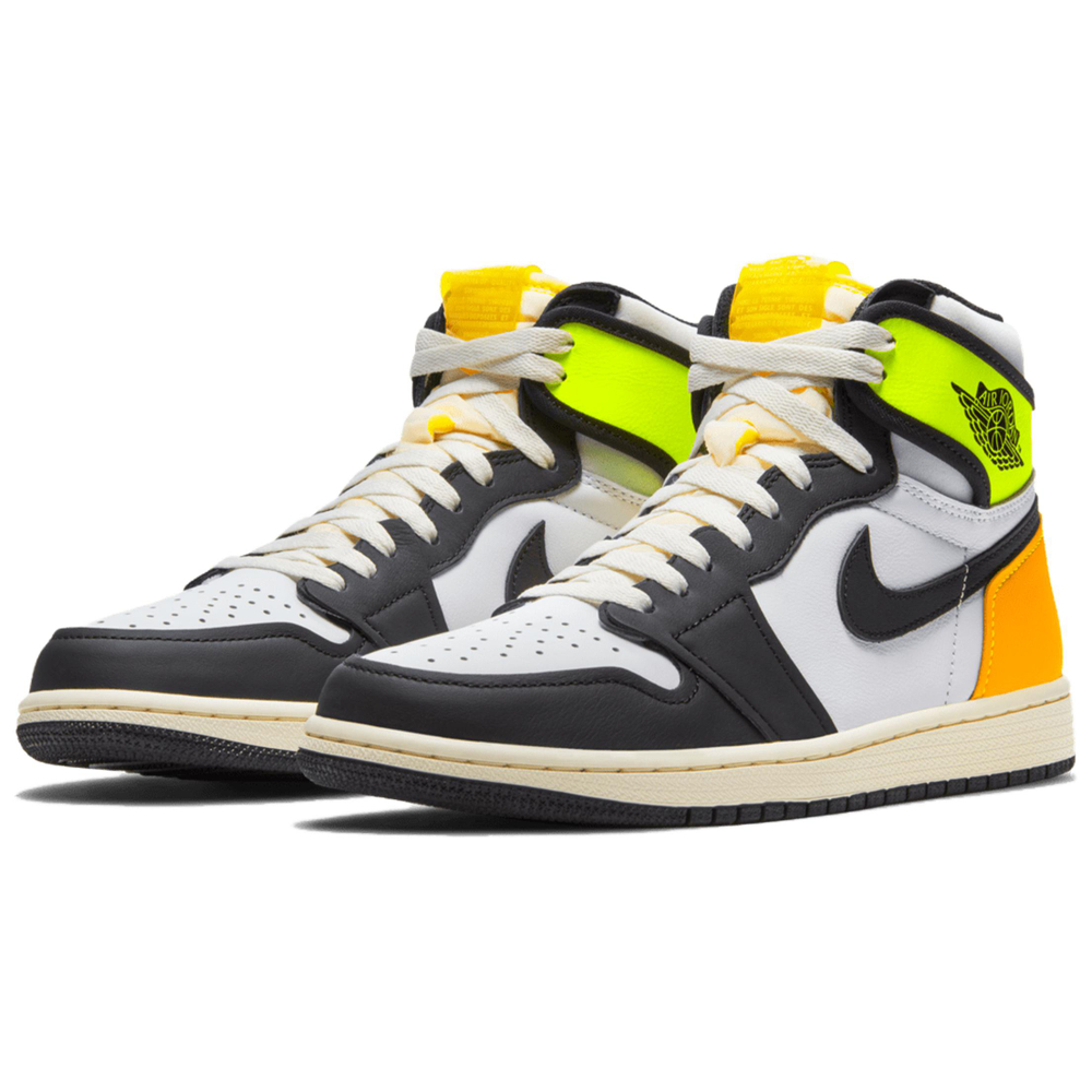 Jordan 1 Retro High White Black Volt University Gold