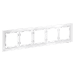 Рамка стеклянная VOLTUM S70 на 5 постов, (белый, стекло)