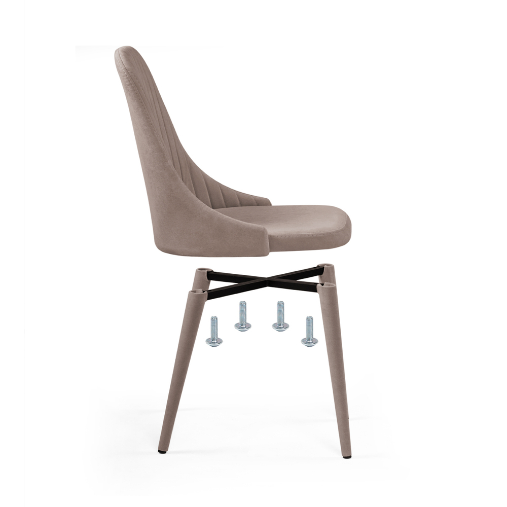 Стул на металлокаркасе Woodville Морос с чехлом катания мокка, ножки коричневые