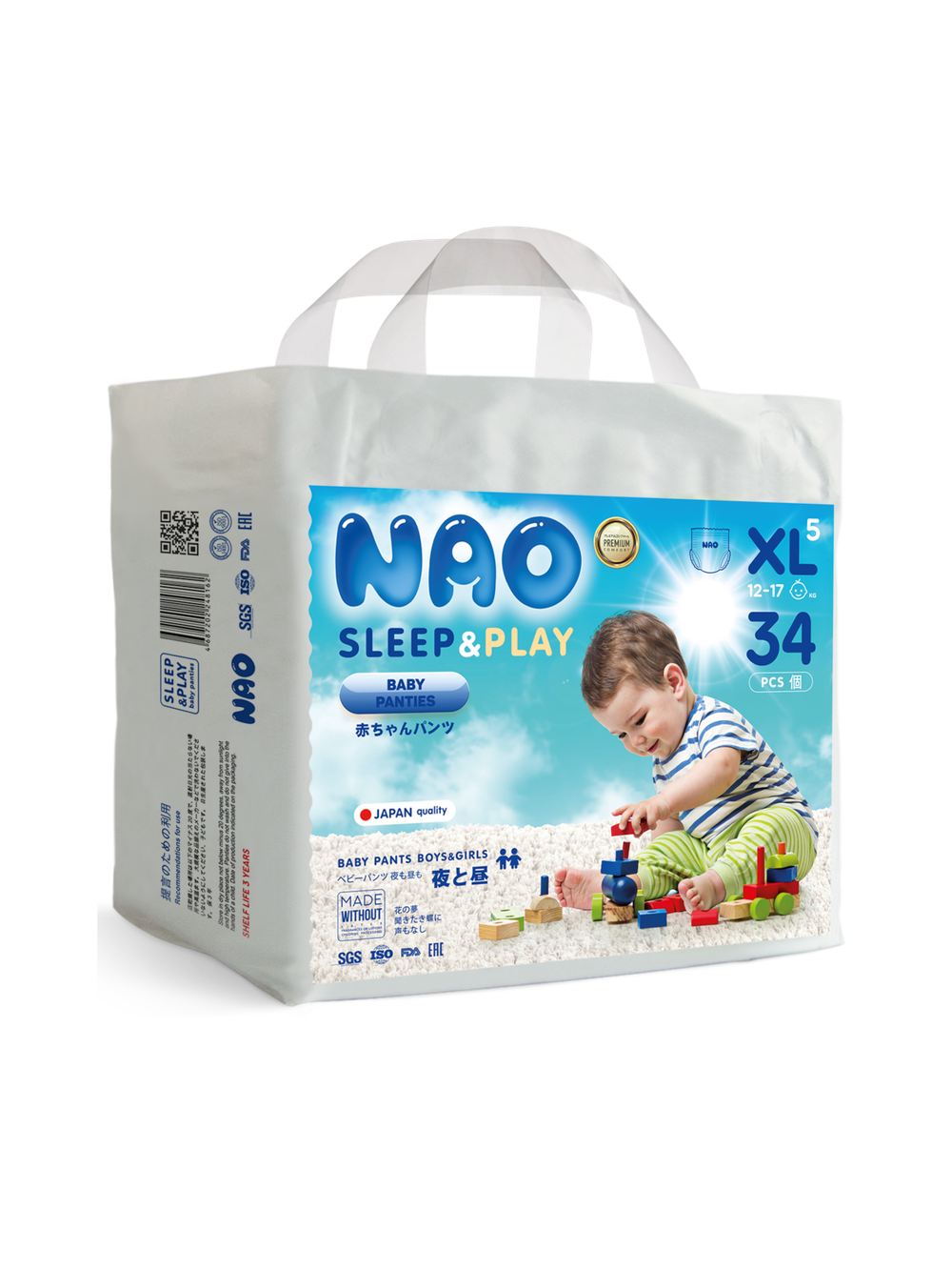 Трусики Nao Sleep and Play XL (12-17 кг) 34 шт.