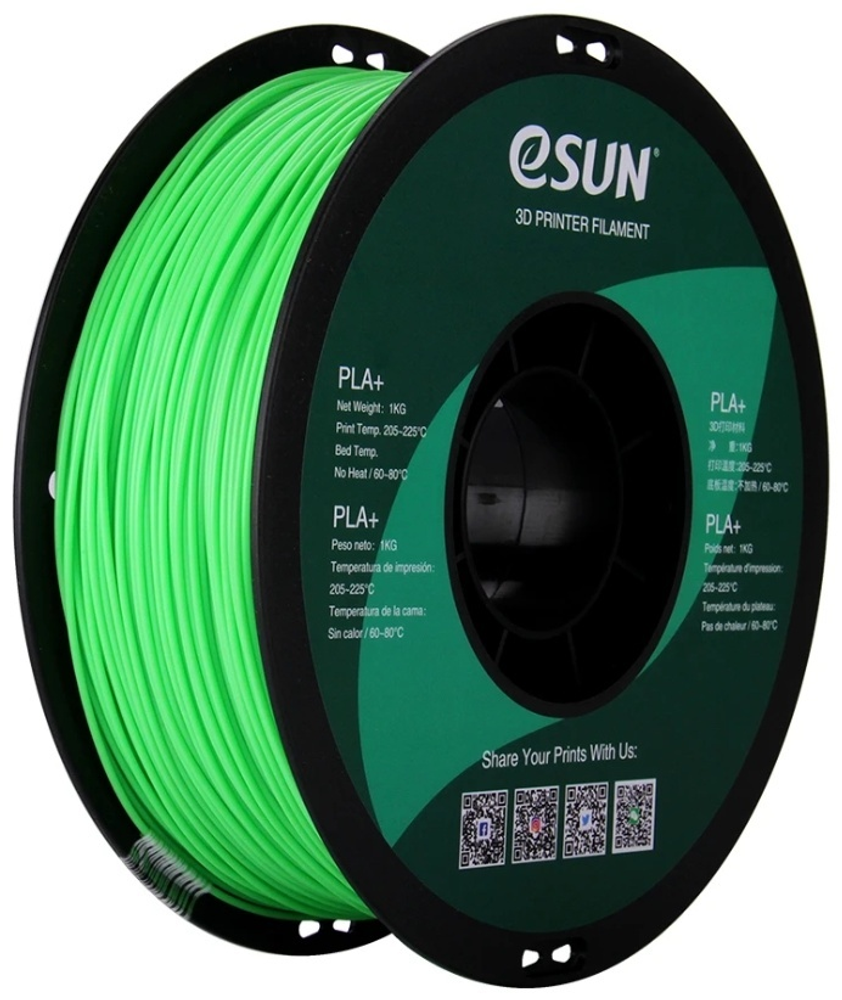ПЛАСТИК ДЛЯ 3D ПРИНТЕРОВ ESUN PLA+ PEAK GREEN-САЛАТОВЫЙ/1.75MM/1KG/ROLL (PLA+175V1)