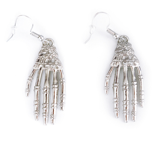 Серьги "Хэллоуин" Ручка скелета  11,5*11 см