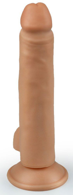 Телесный фаллоимитатор-реалистик на присоске - 16,5 см.
