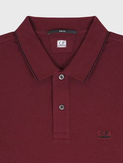 Поло с длинным рукавом C.P. Company Stretch Piquet Line Slim Wine