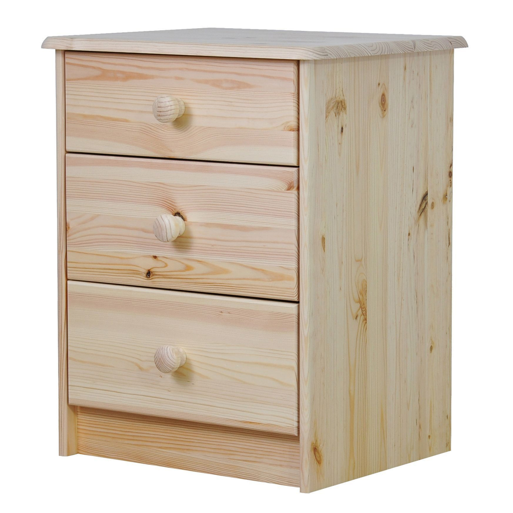 Комод деревянный Хаба 3 ящика из массива сосны, 43х34х53 см, в натуральной отделке