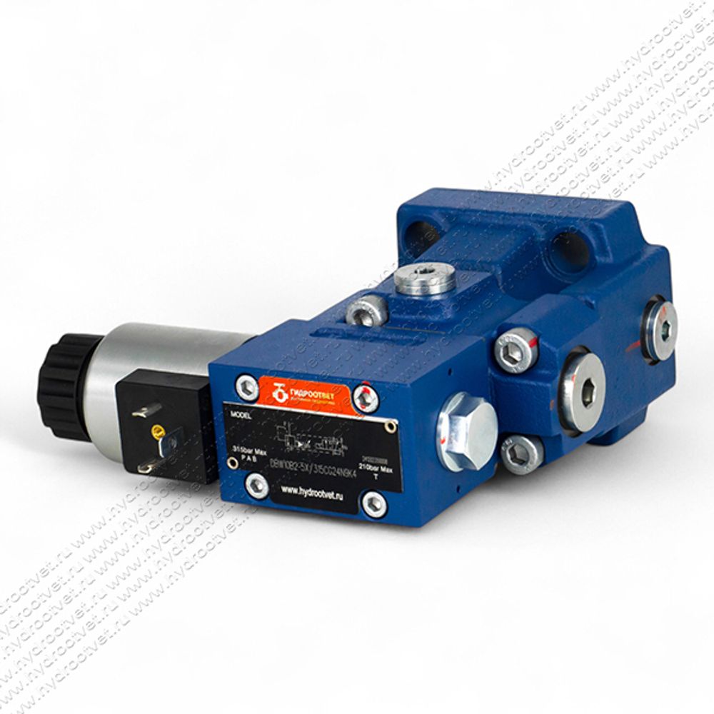 DBW10B2-5X/315CG24N9K4 - Предохранительный клапан Ду10 с давлением настройки до 315 бар, управление - X и Y - внутренние с разгрузкой B = открыт с электроуправлением G24
