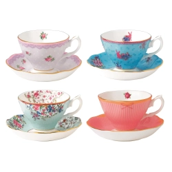 Royal Albert Набор чашек с блюдцами Cheeky Pink 8 предметов