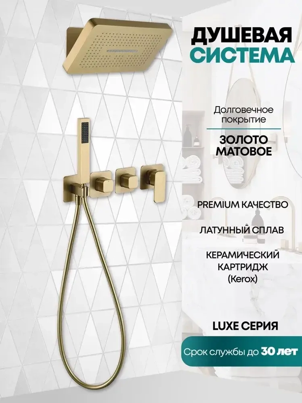 Душевая система скрытого монтажа Grocenberg GB5030MG с Картриджем Kerox (Венгрия)