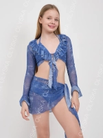 купальник раздельный 3 в 1 с накидкой и повязкой на голову