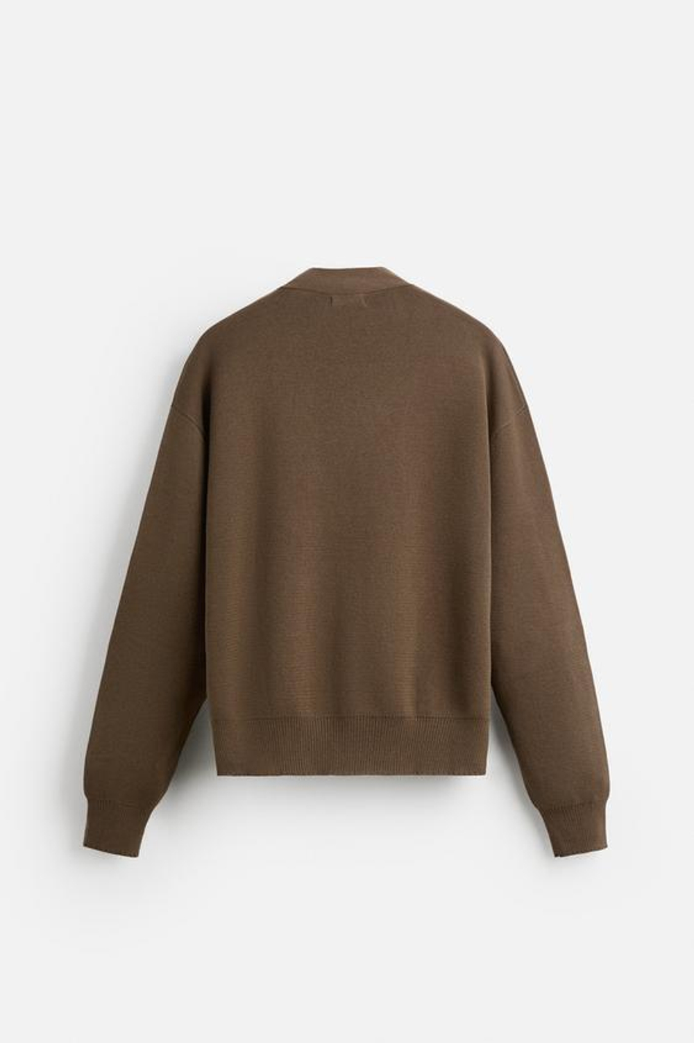 ZARA КАРДИГАН ИЗ РЕЛЬЕФНОГО ХЛОПКА, КОРИЧНЕВЫЙ