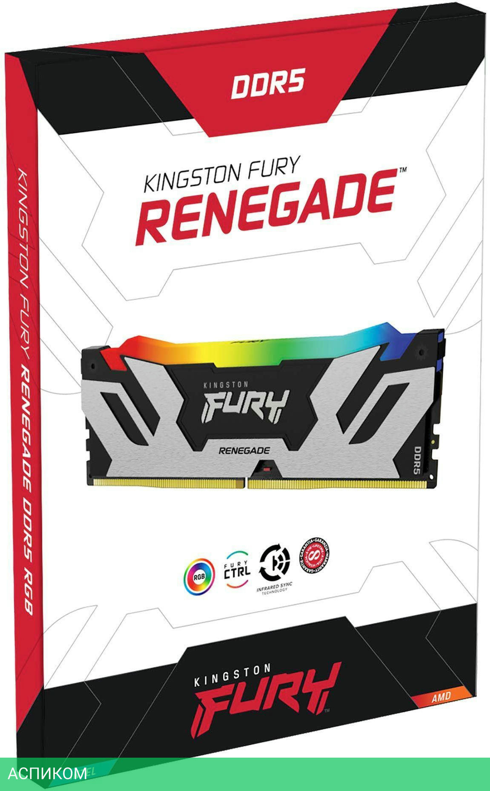 Оперативная память Kingston Fury Renegade Silver/Black 64GB DDR5 RGB XMP (KF564C32RSAK2-64)