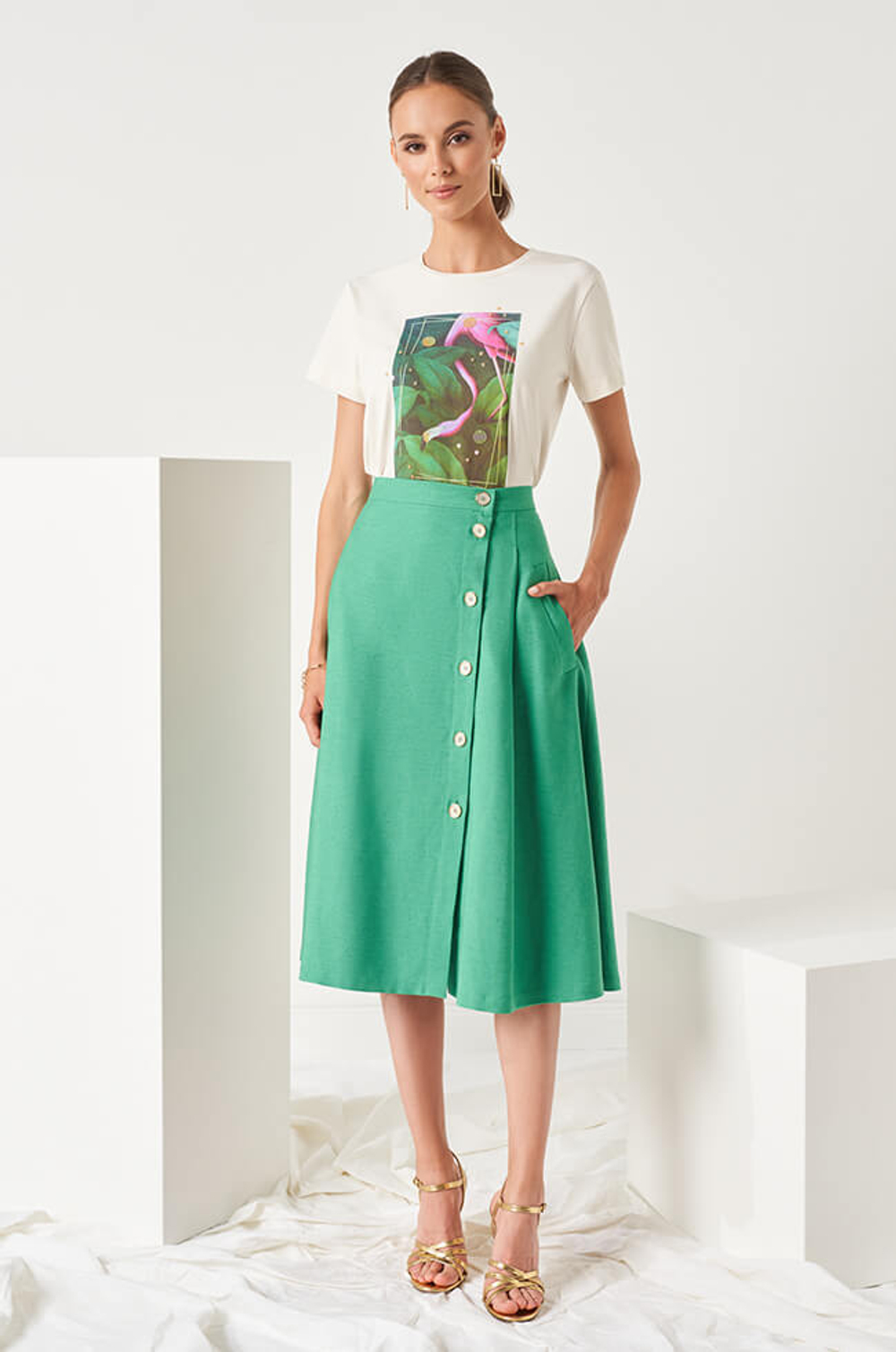 4805 Юбка женская (зеленый)