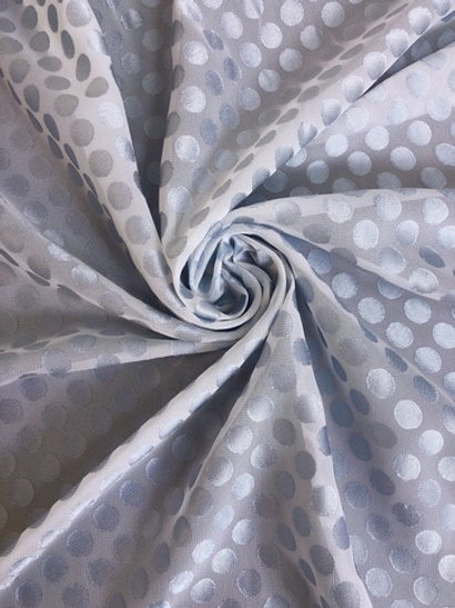 Шифон жаккард горох, серо-голубой C1