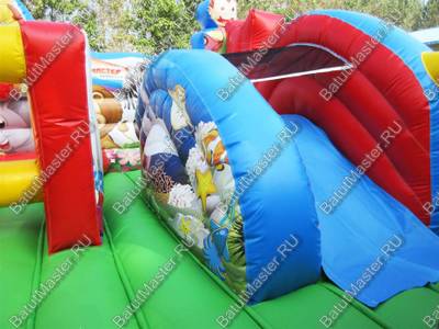 Коммерческий надувной батут "Царство зверей", размер 5*5*3,3 м