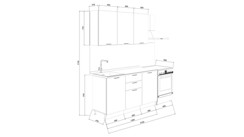 Кухонный гарнитур «Габриэлла» длиной 150 см