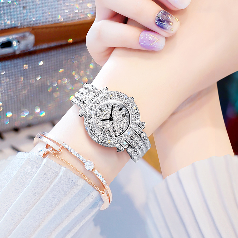 KANGOL Wrist Planet Quartz Movement Metal Strap Watch Women"s Watch Silver Dial