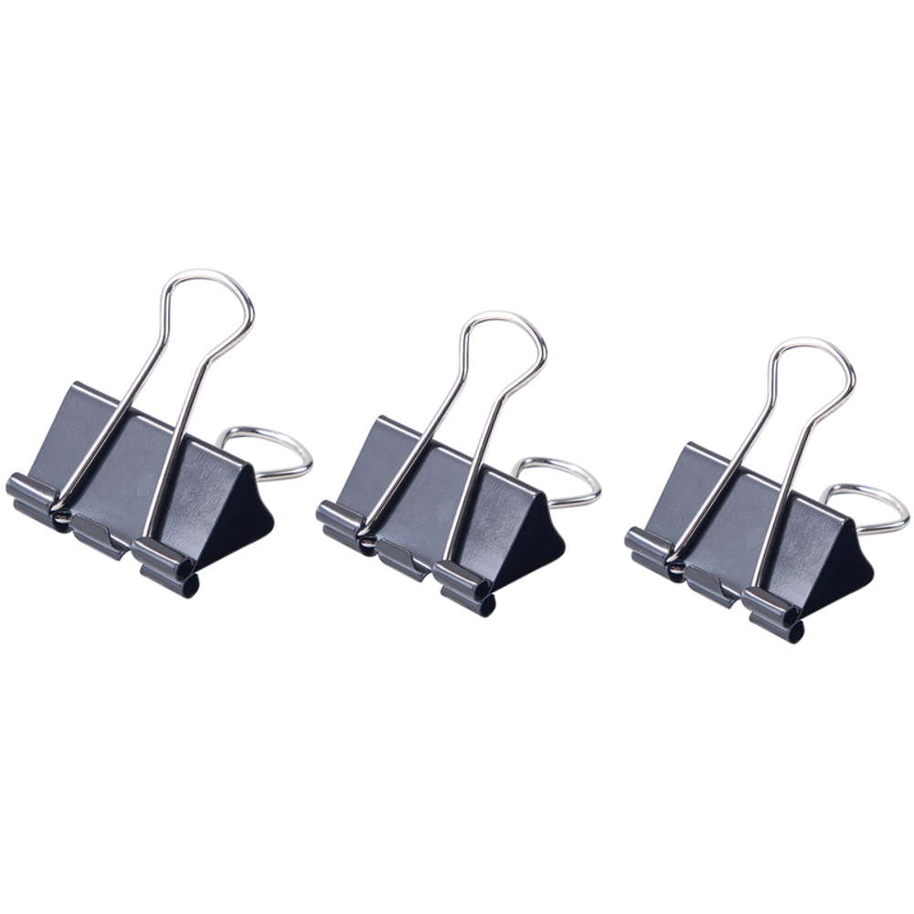 Зажимы для бумаг DELI, 32 мм, черные, (12 шт)