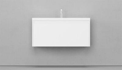 Тумба подвесная VELVEX Klaufs 100.1Y белая с раковиной Kirovit ФОСТЕР 100