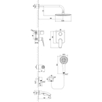 Смеситель Lemark Bronx LM3722GM для ванны и душа, встраиваемый