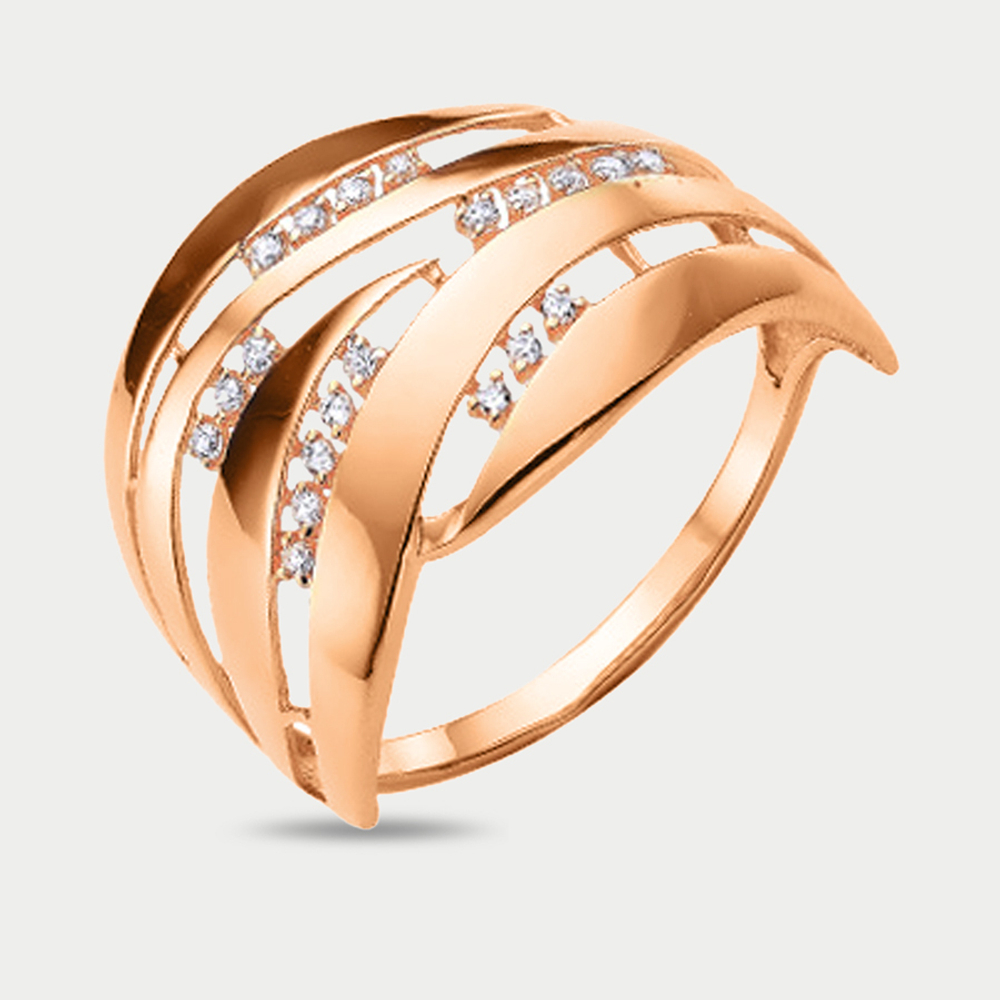 Кольцо для женщин из розового золота 585 пробы с фианитами (арт. 70118300)