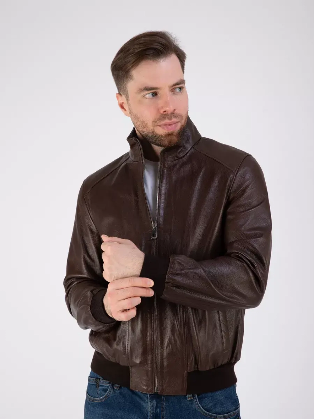 Куртка кожаная из натуральной кожи демисезон