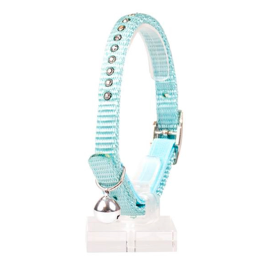 Duvo+ ошейник для кошек нейлоновый "стразы", голубой, 20-30см/10мм